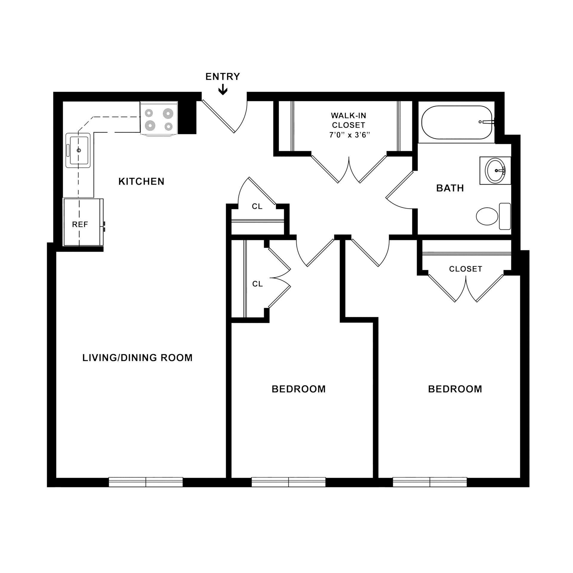 2 Bedroom 1 Bathroom Apartment at Weinberg Manhattan Park 2 Bedroom 1 Bathroom Apartment at Weinberg Manhattan Park